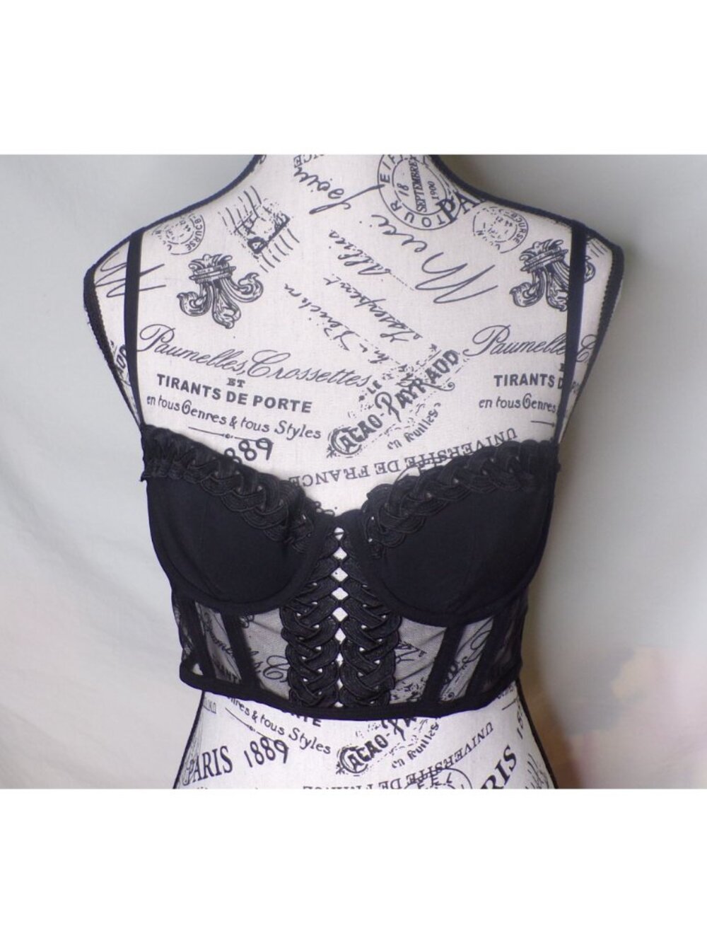 🆕ETAM Obsession Underwire Bustier Bra 34C Black - Picture 7 of 11